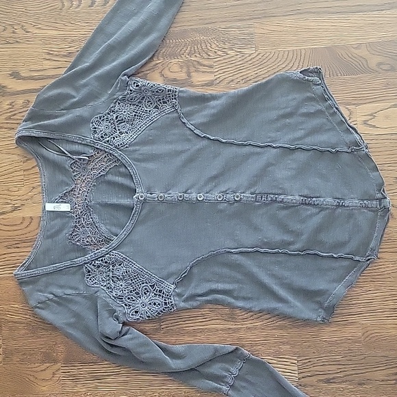 Free People Keepsake crochet inset henley top - Picture 13 of 13